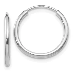 14k White Gold Polished Endless Hoop Earrings 1.5mm x 16mm