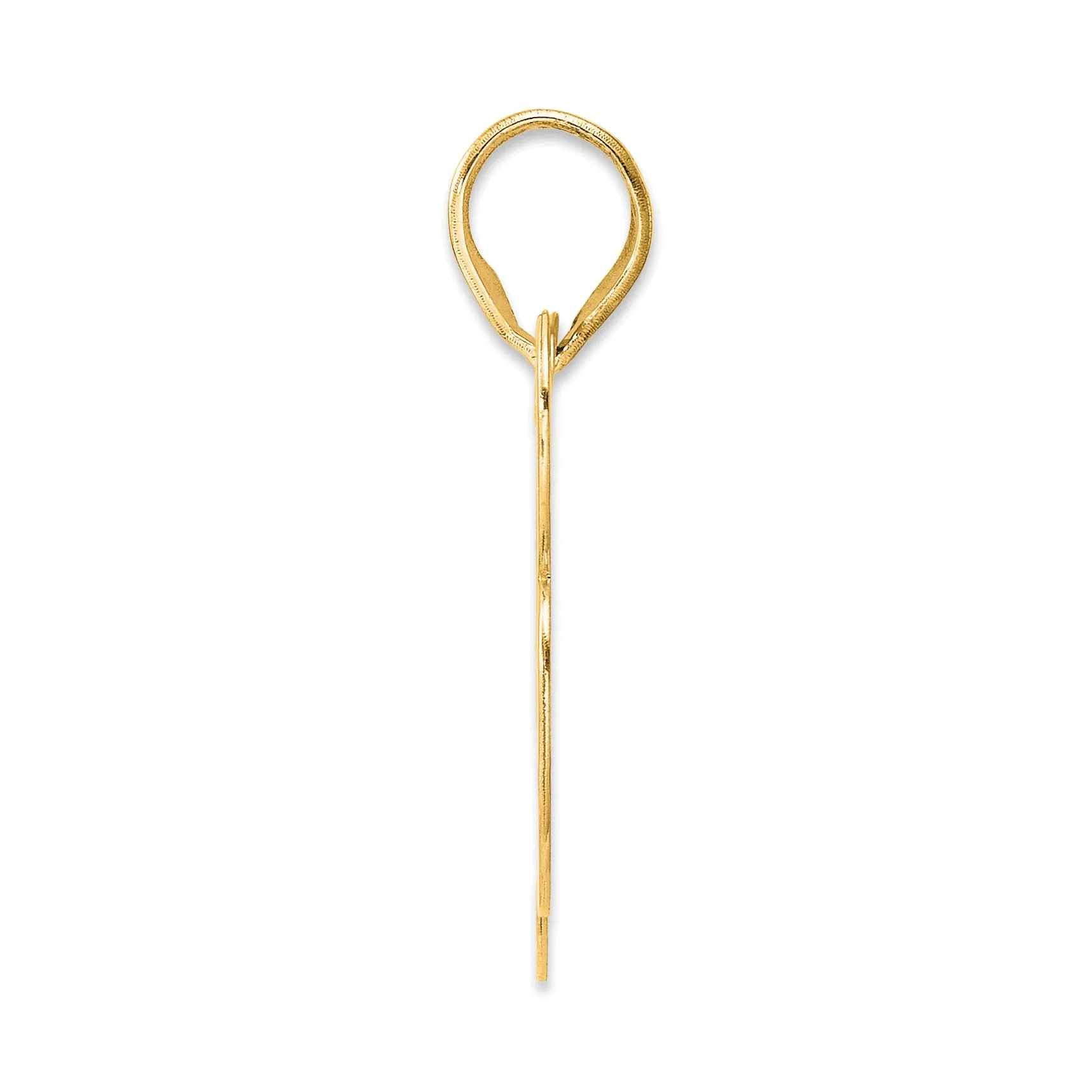 14k Yellow Gold Polished Finish Block Script Design Number 83 Charm Pendant