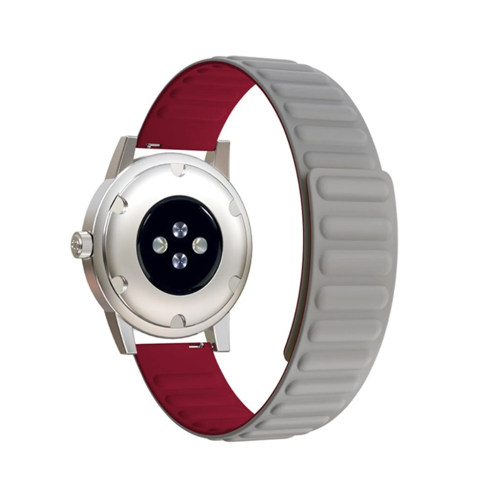 20mm Universal flexible silicone watch strap - Grey / Rose