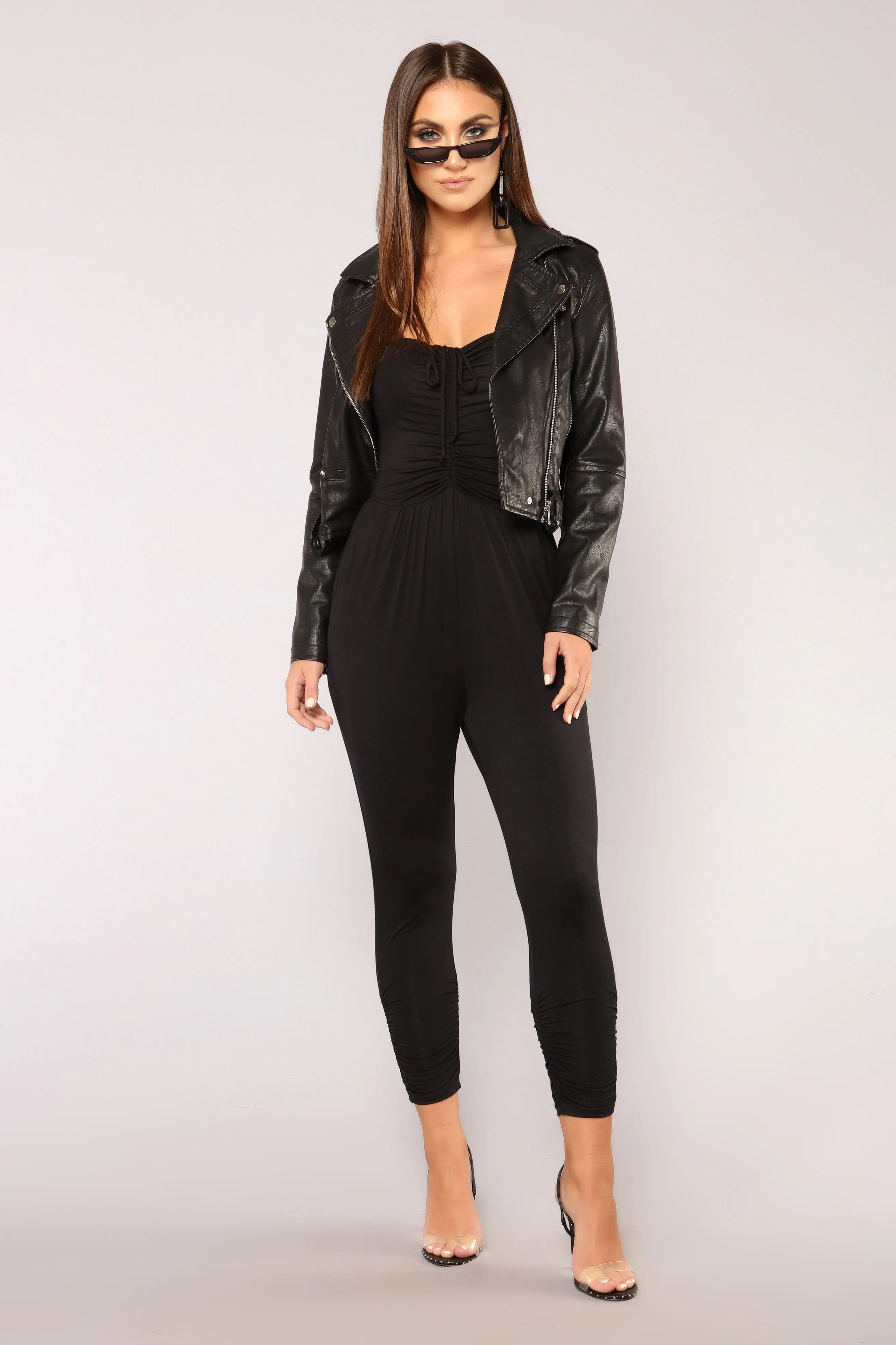 All Cinched Up Jumpsuit - Black