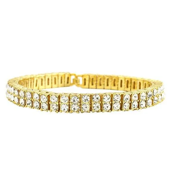 Alloy 2 Gang Drill Bracelet Couple Accessories