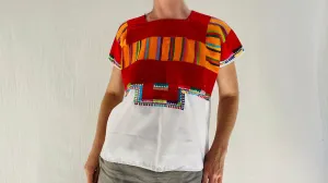 Amatenango Mexican Huipil. Vibrant Mayan Textile. Hand-Embroidered.0097