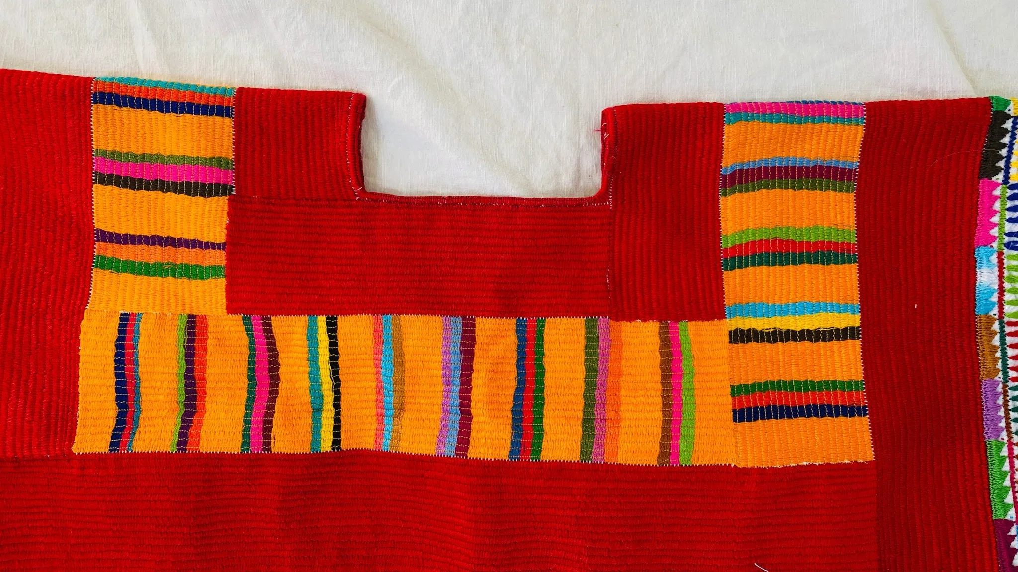 Amatenango Mexican Huipil. Vibrant Mayan Textile. Hand-Embroidered.0097