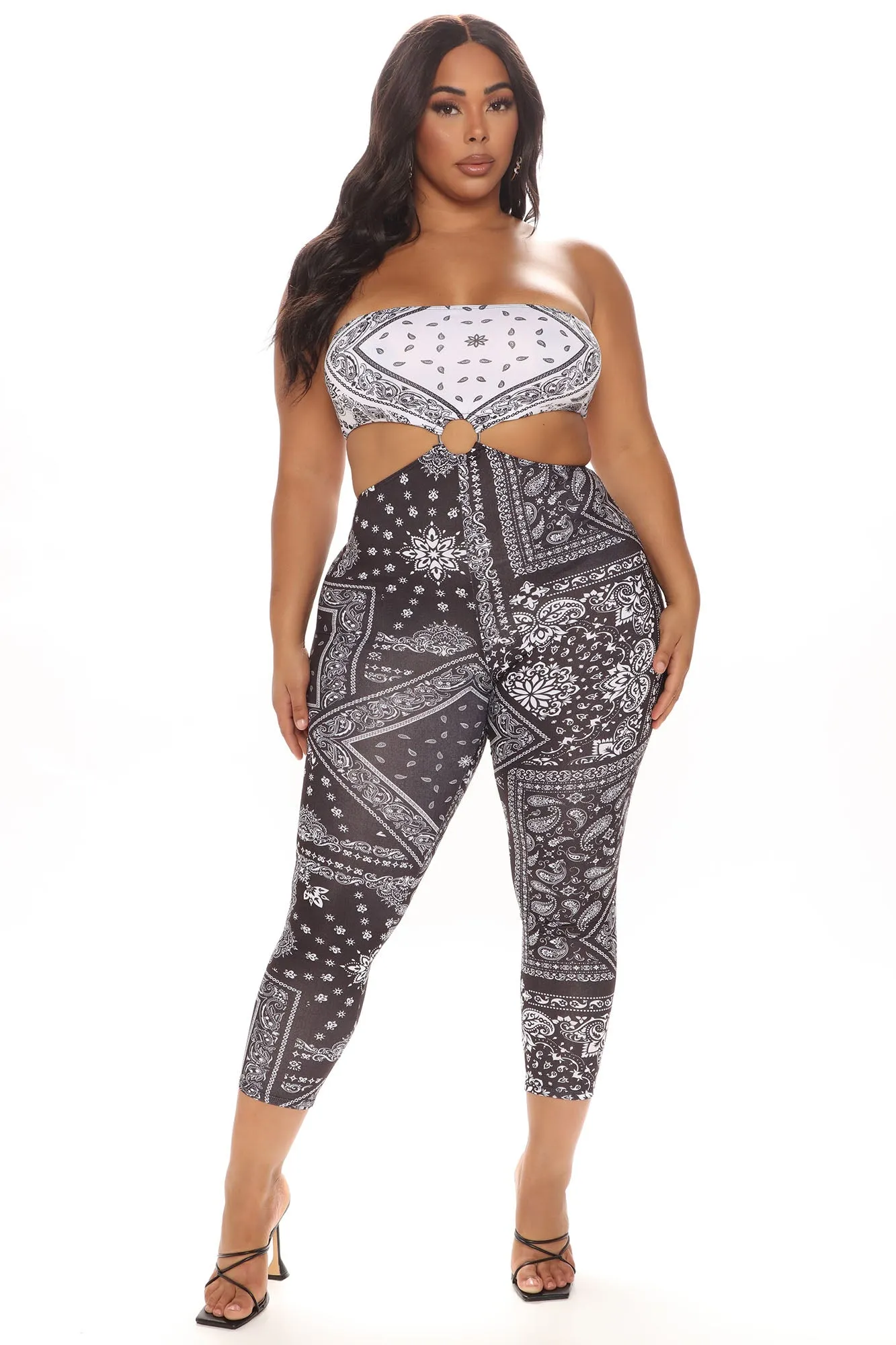 Ana Bandana Jumpsuit - Black/White