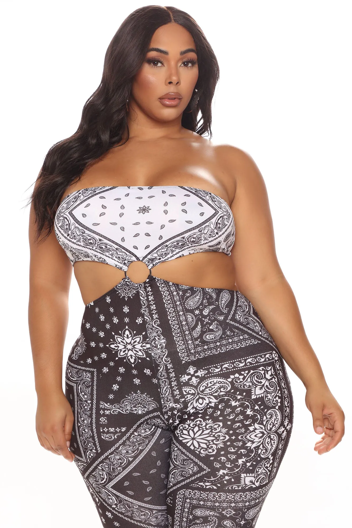 Ana Bandana Jumpsuit - Black/White