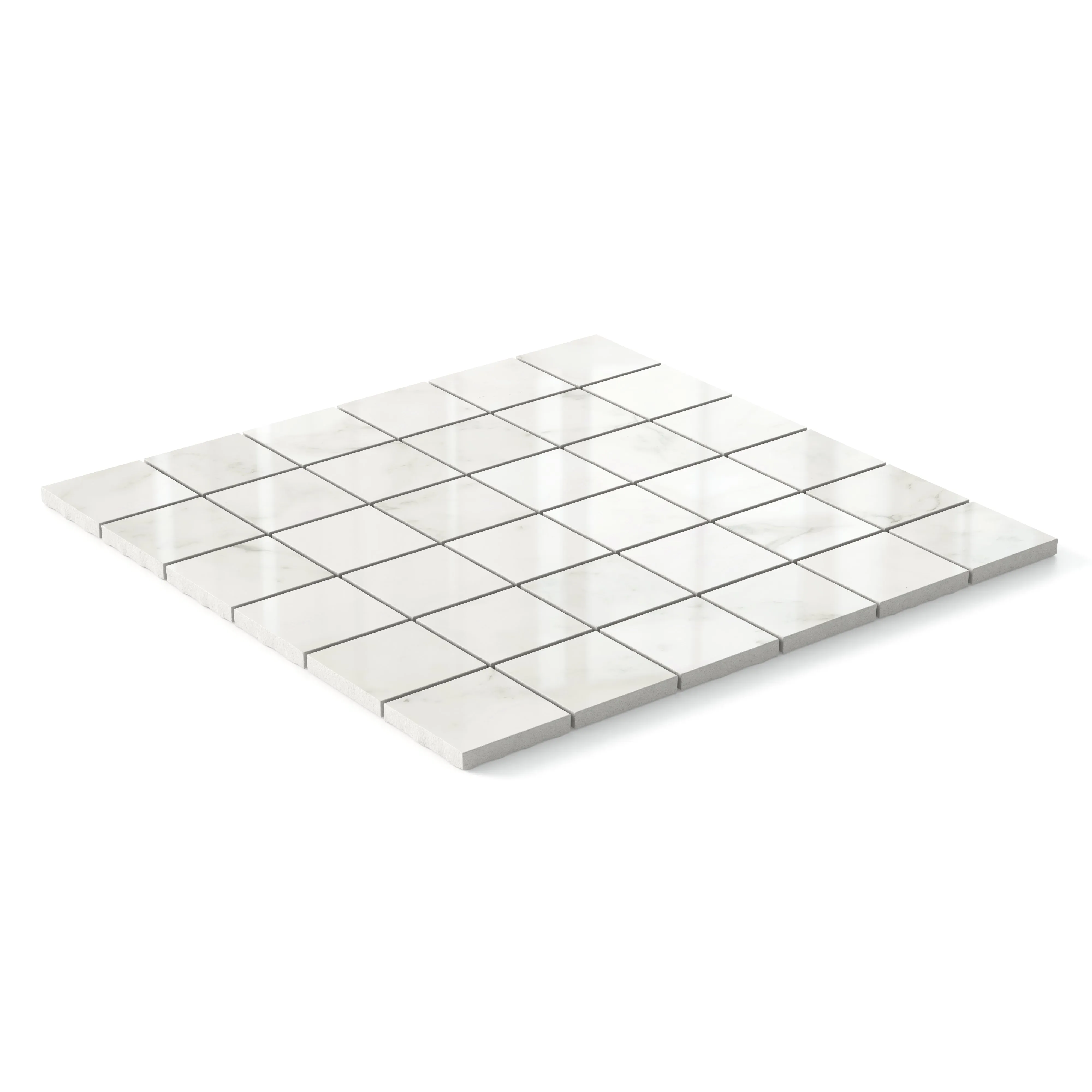 Aniston 2x2 Polished Porcelain Mosaic Tile in Carrara Bianco