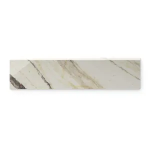 Aniston 3x12 Polished Porcelain Bullnose Tile in Calacatta Viola
