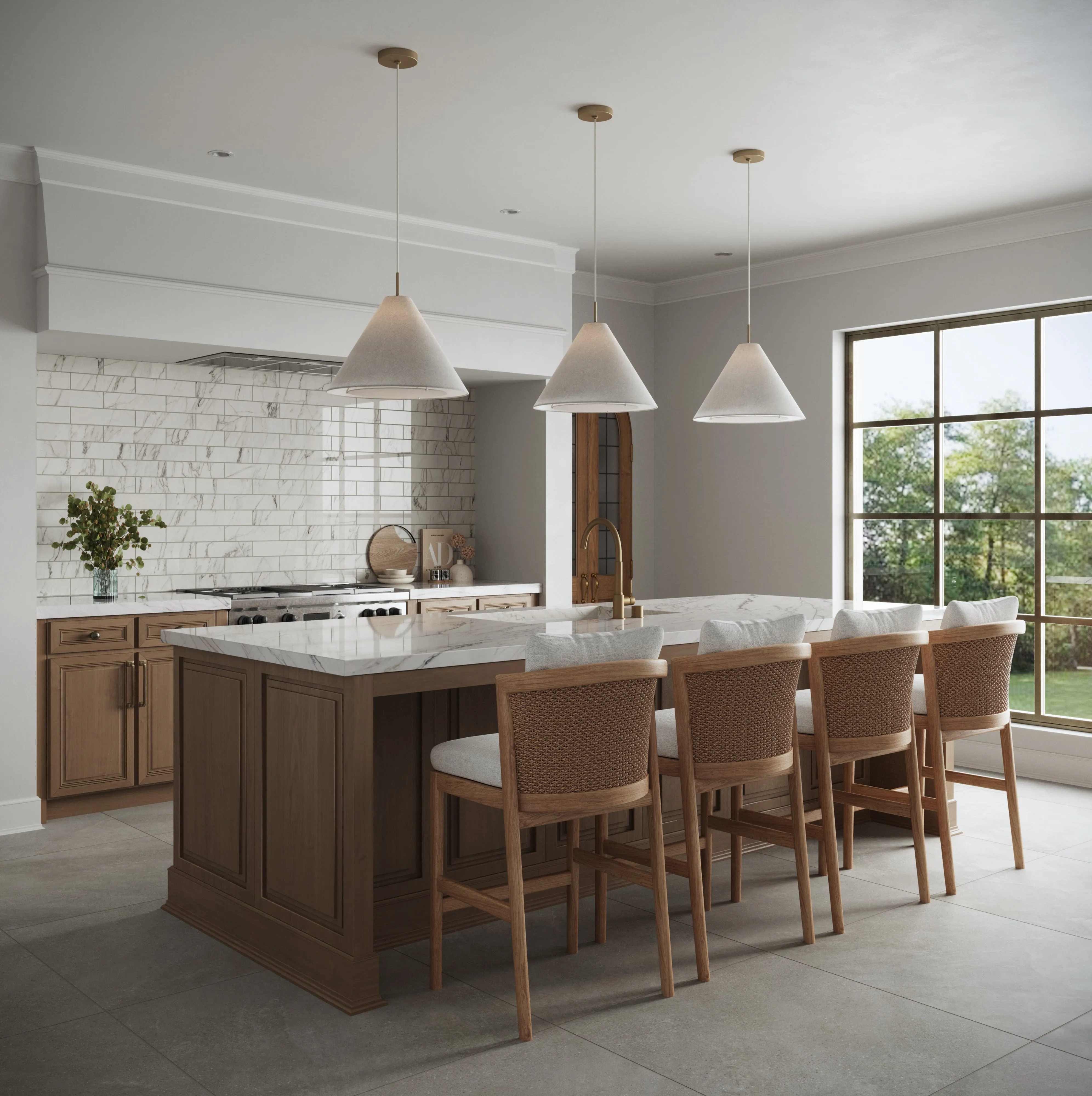 Aniston 3x12 Polished Porcelain Tile in Calacatta Quarzite