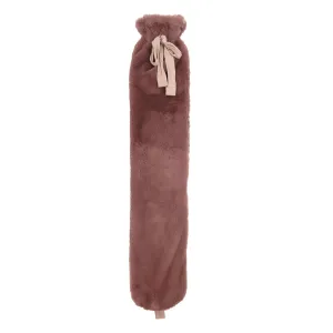 Aroma home pink fur long hot water bottle