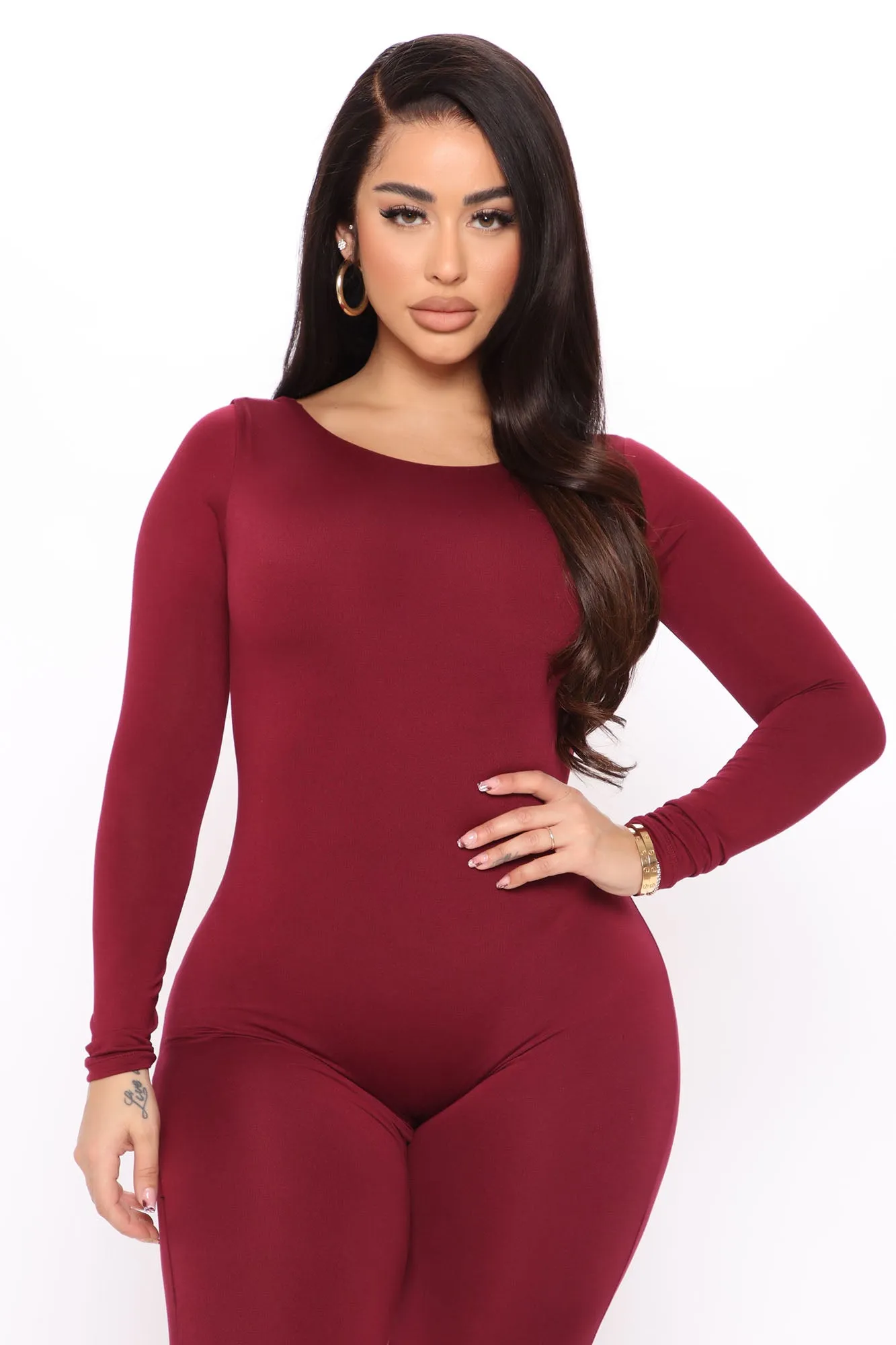 Back To You Jumpsuit - Burgundy