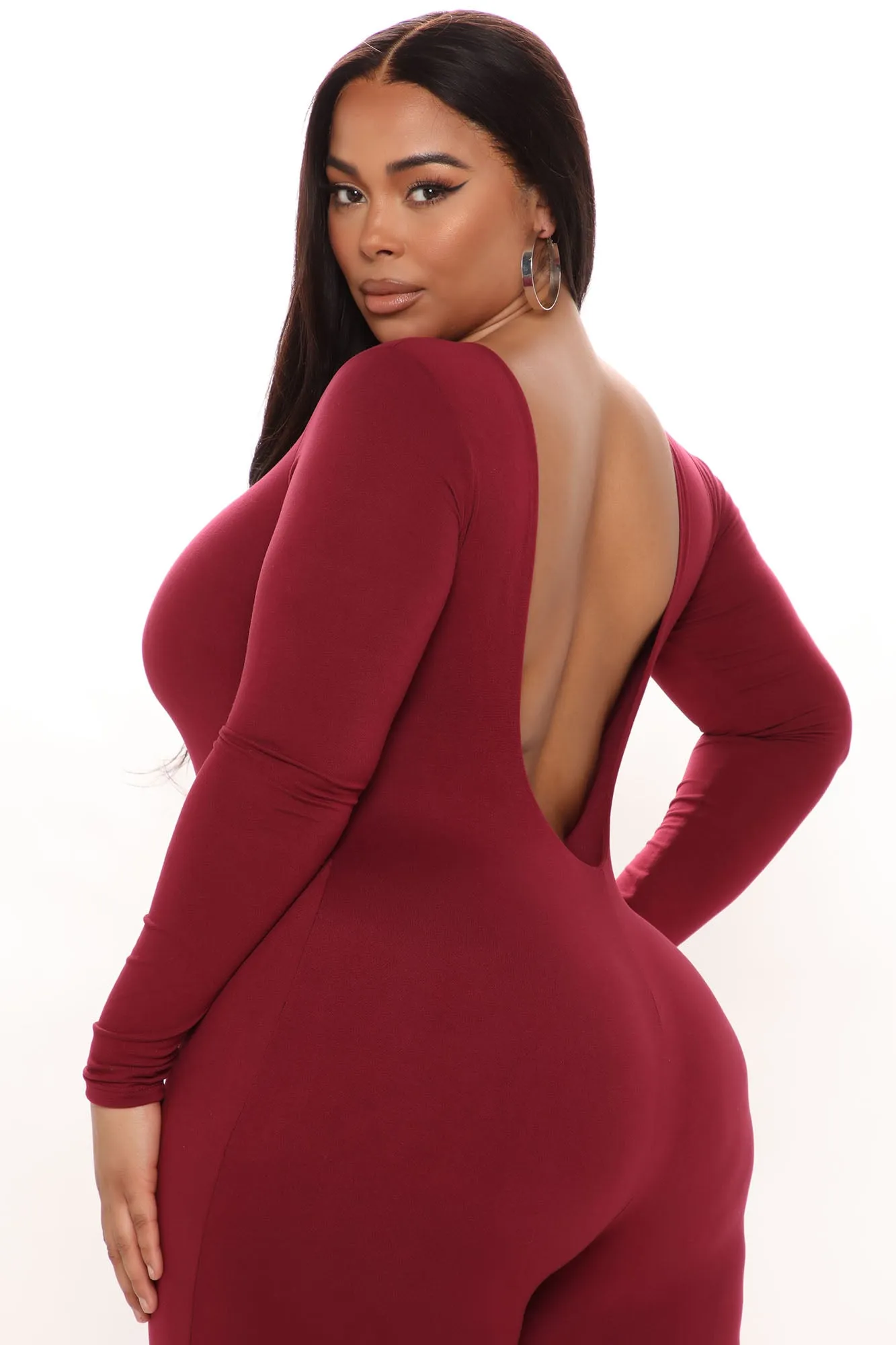 Back To You Jumpsuit - Burgundy