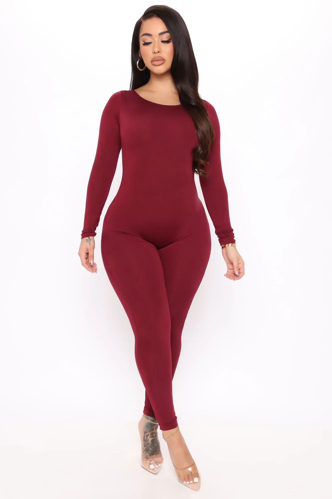 Back To You Jumpsuit - Burgundy