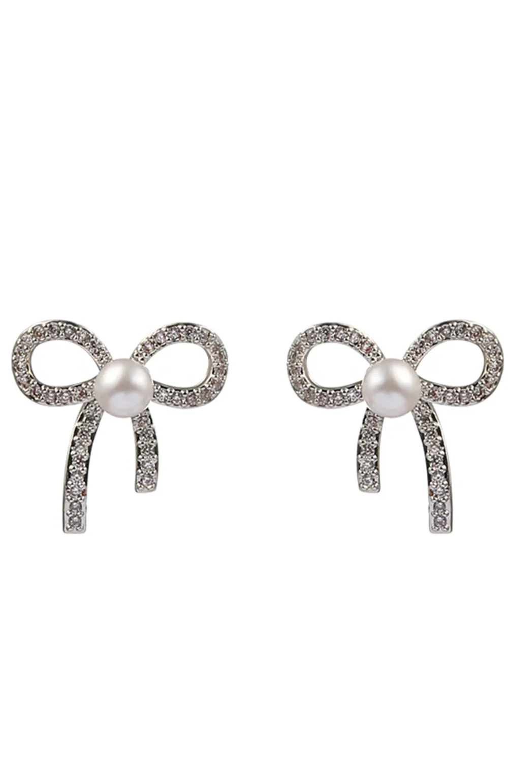 Beading Bows Pearl Earring