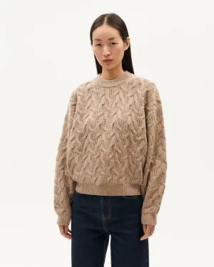Beige Knitted Wool Sweater Carmen