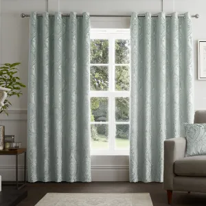 Chateau Pair of Eyelet Curtains by Curtina in Duck Egg