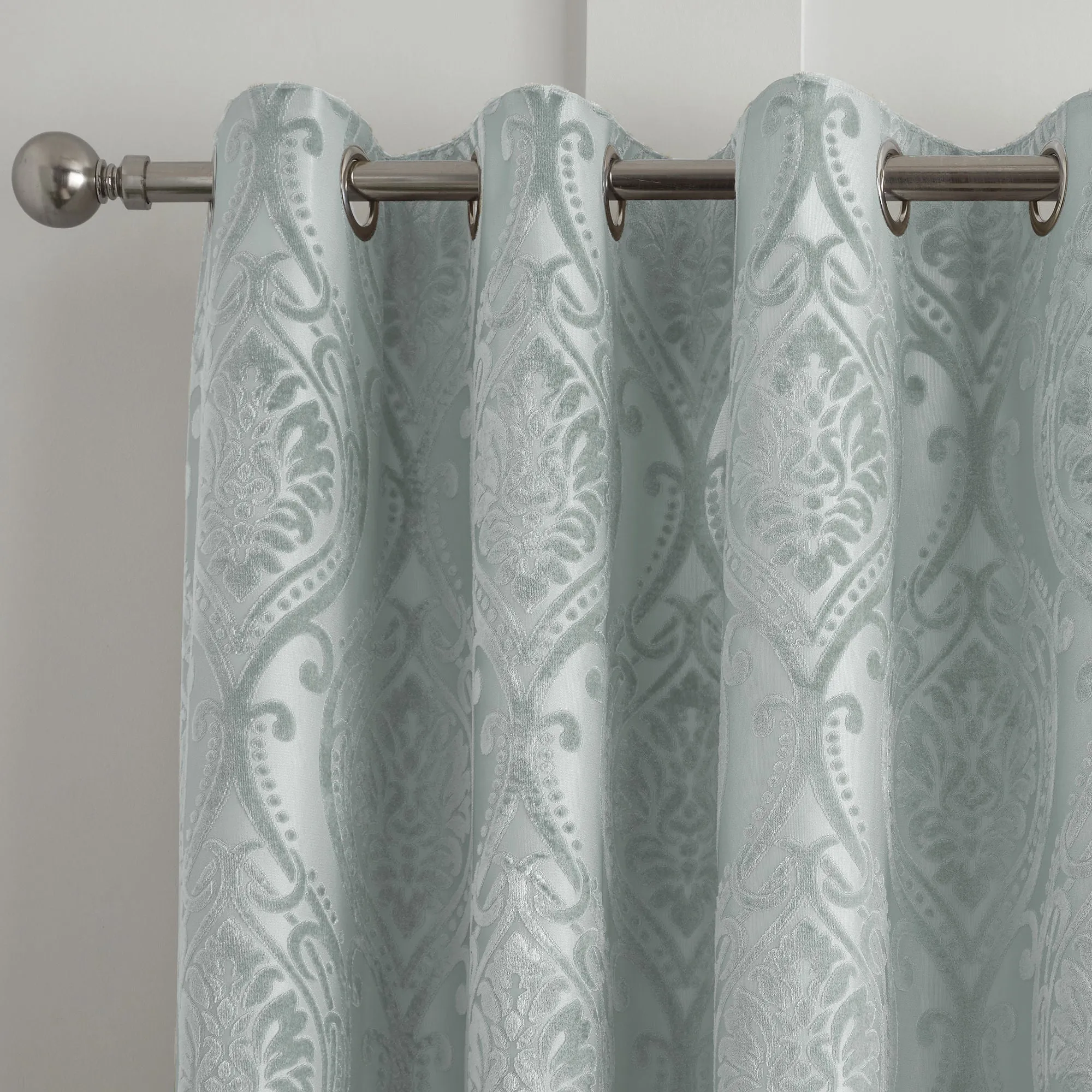 Chateau Pair of Eyelet Curtains by Curtina in Duck Egg