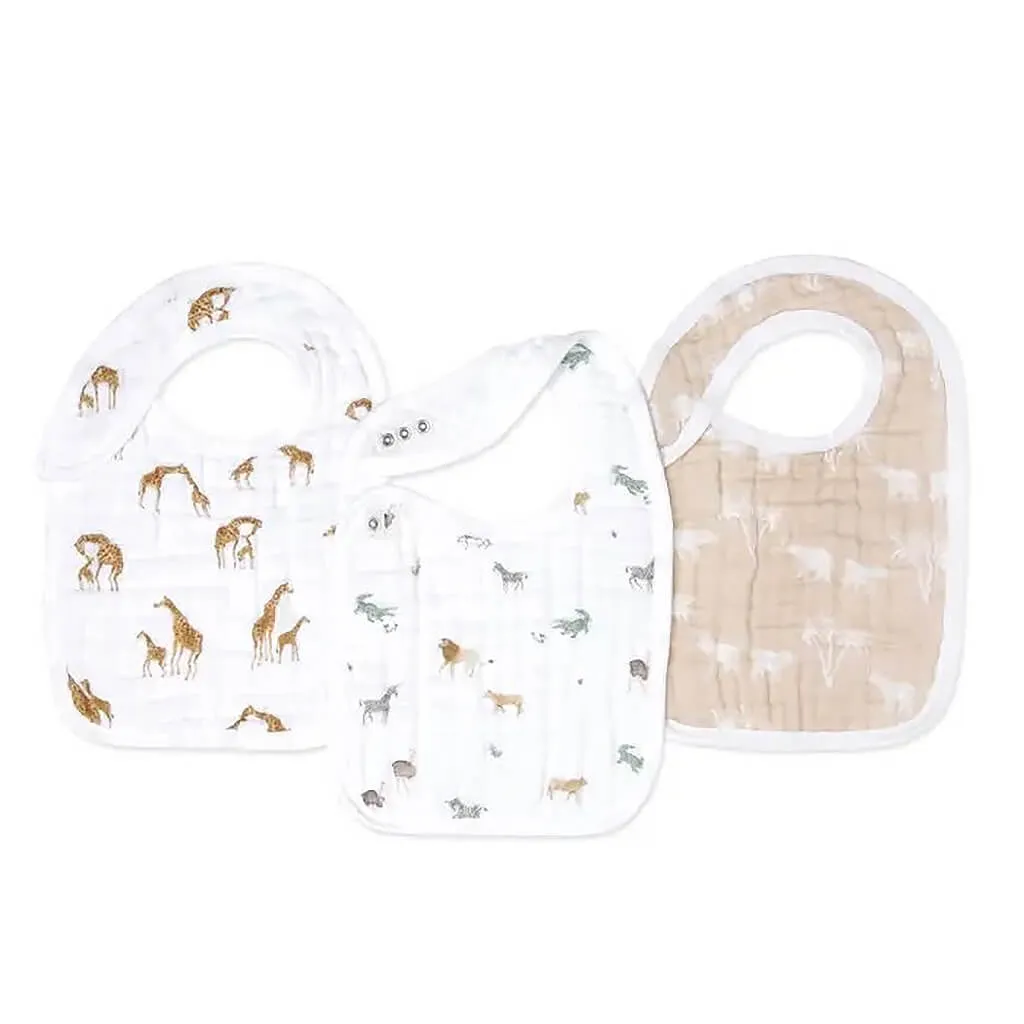 Classic Snap Bib 3 Pack Safari