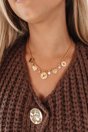 Delicate Touch Charm Necklace - Gold