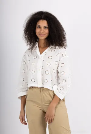 Embroidered LS Crop Top