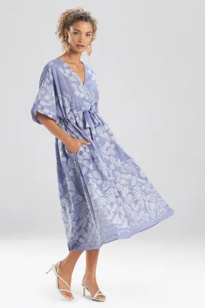 Floral Embroidery Caftan Dress