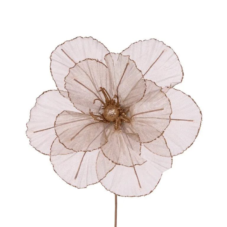 Flower Camellia Beaded Copper 16cm