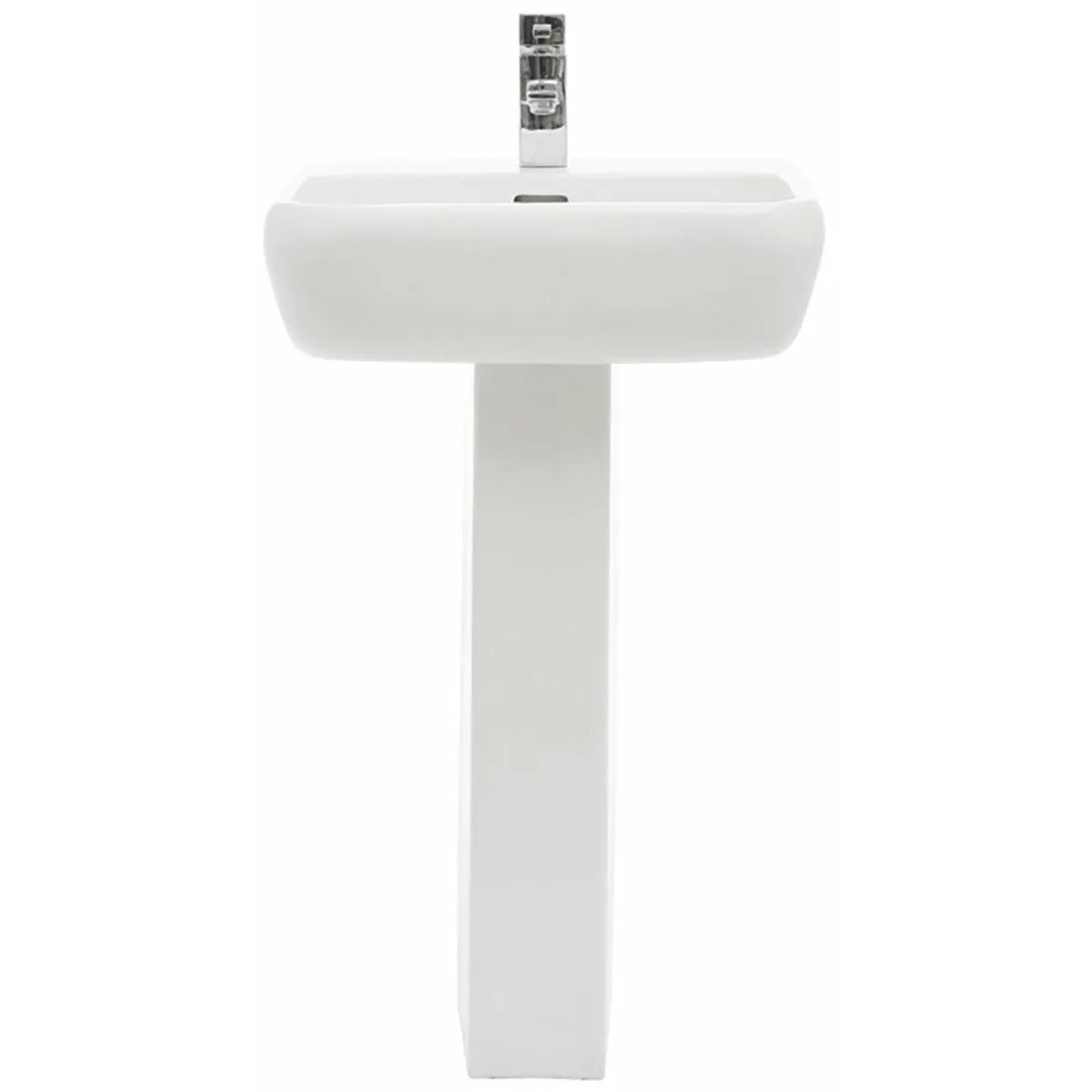 Frontline White Metro 520mm Full Pedestal Basin - 1 Tap Hole
