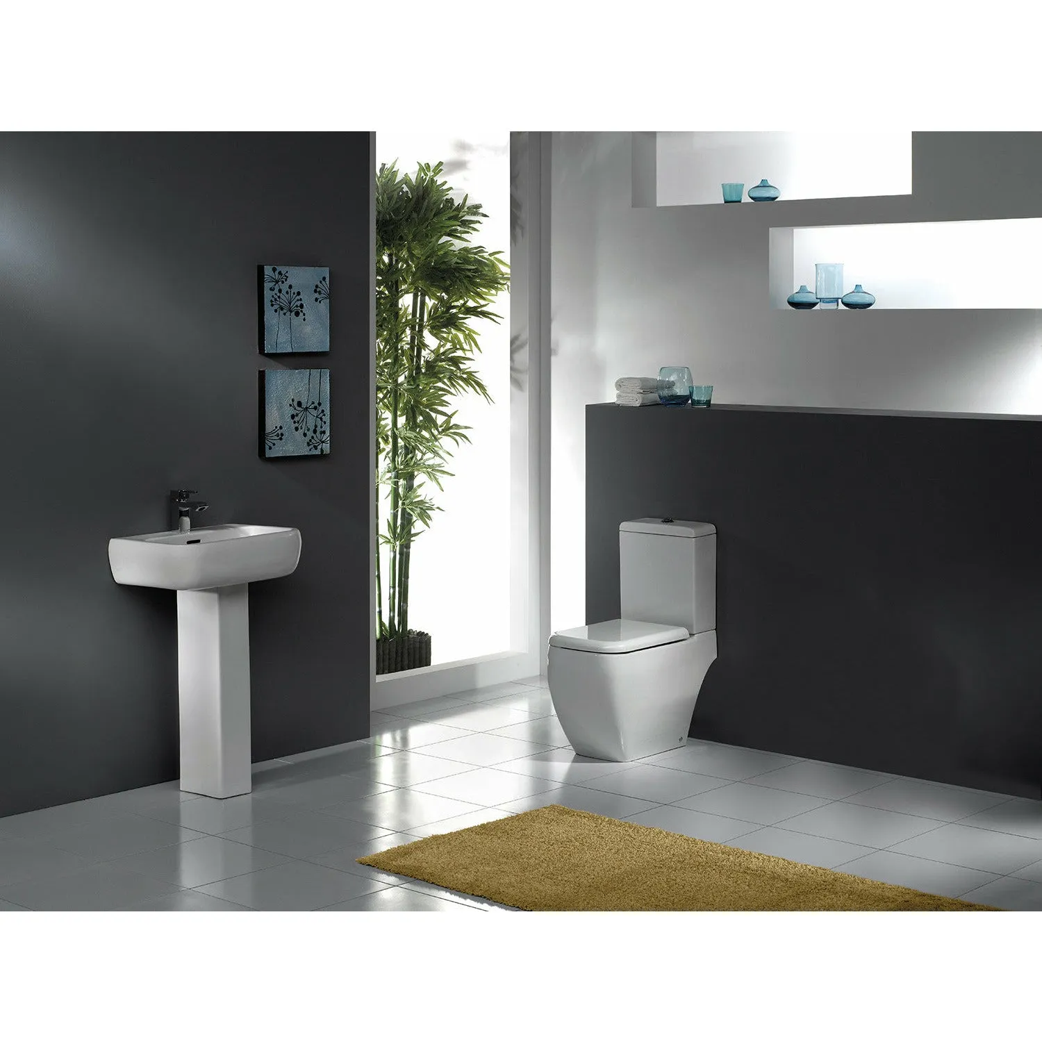 Frontline White Metro 520mm Full Pedestal Basin - 1 Tap Hole
