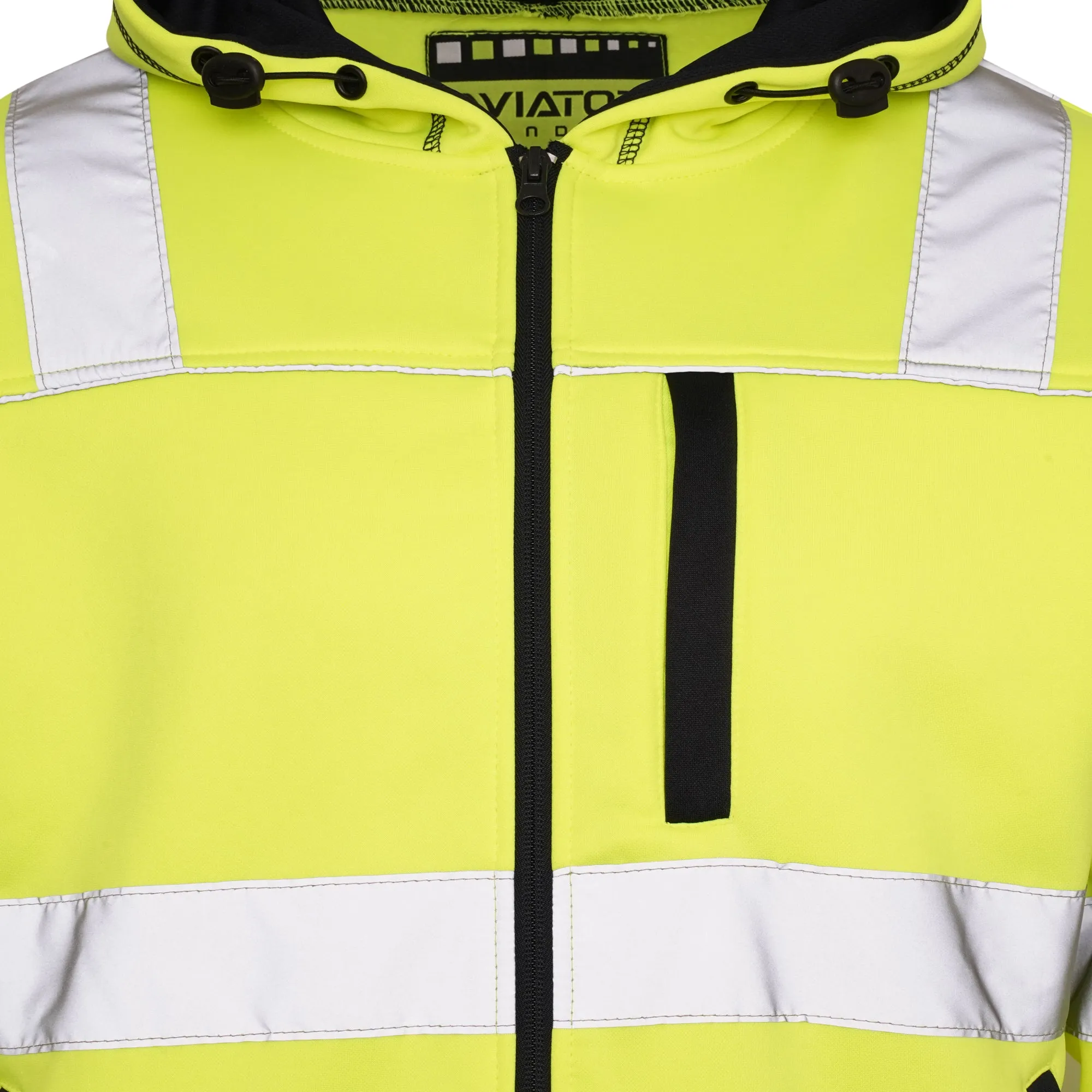 High Vis 3 Pockets 5 thread Zipper Hoodies - Yellow/Navy