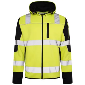 High Vis 3 Pockets 5 thread Zipper Hoodies - Yellow/Navy