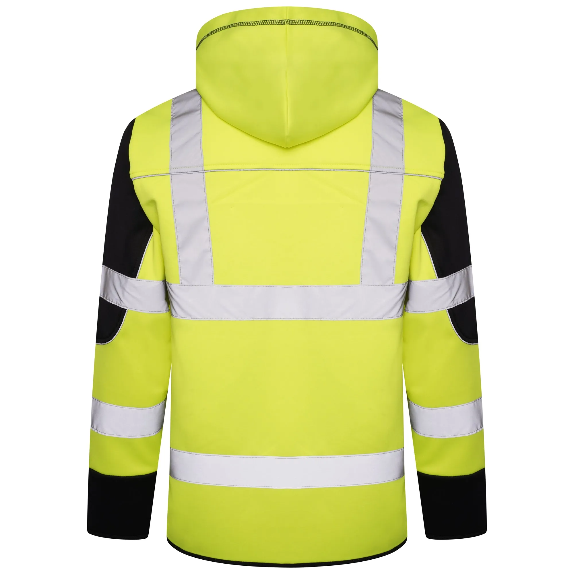 High Vis 3 Pockets 5 thread Zipper Hoodies - Yellow/Navy
