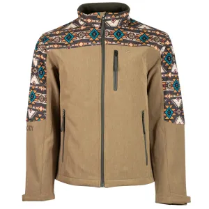 Hooey® Men's Softshell Aztec Print Tech Fleece Tan Jacket HJ092TNAZ