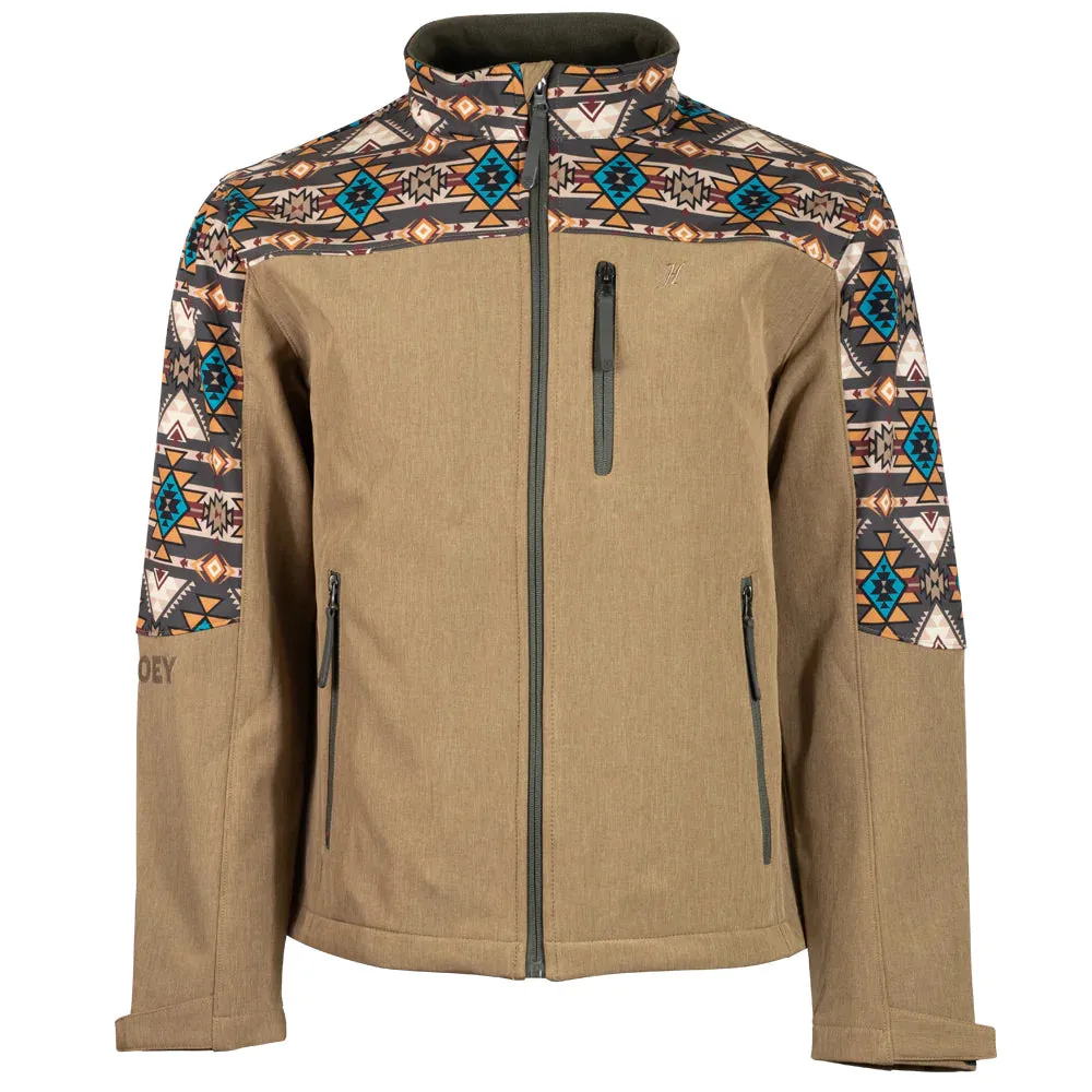 Hooey® Men's Softshell Aztec Print Tech Fleece Tan Jacket HJ092TNAZ