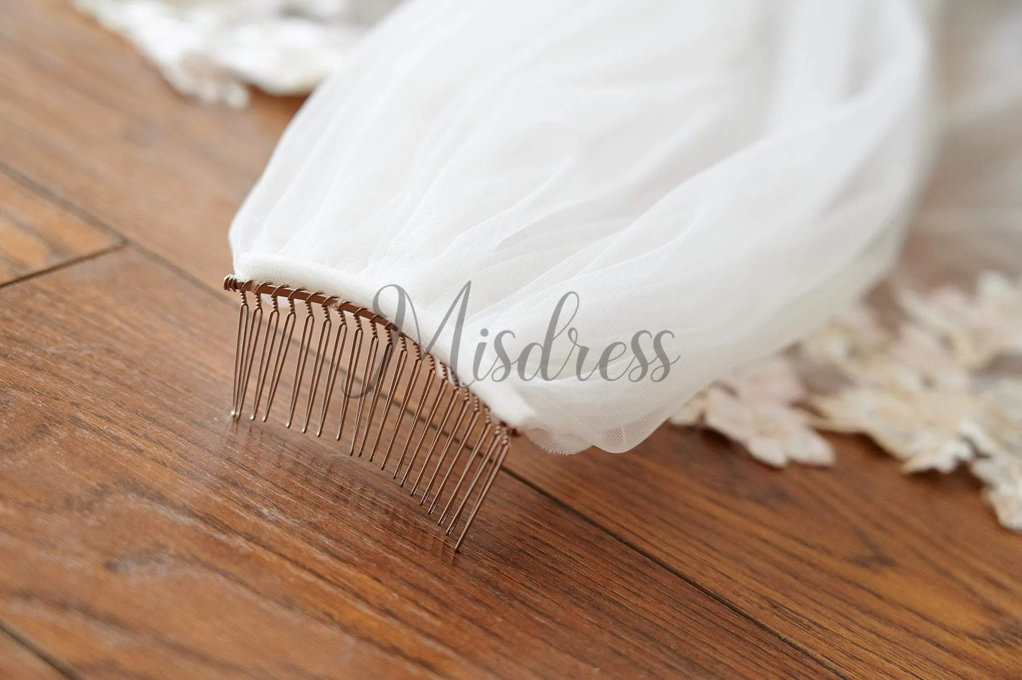 Ivory Tulle Champagne Lace Long Cathedral Wedding Bridal Veil