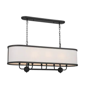 Kichler Heddle Chandelier With Fabric Drum Shade