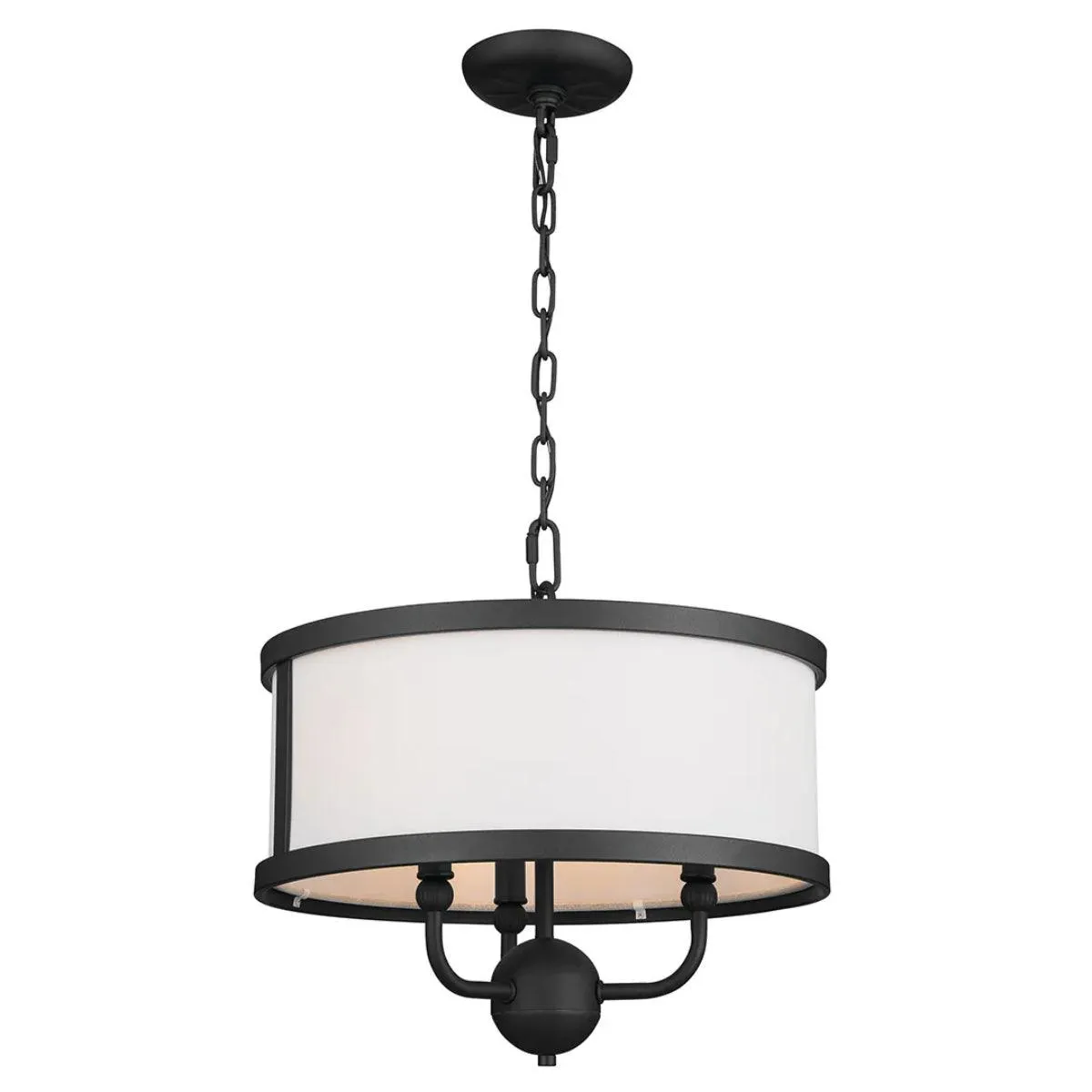 Kichler Heddle Chandelier With Fabric Drum Shade
