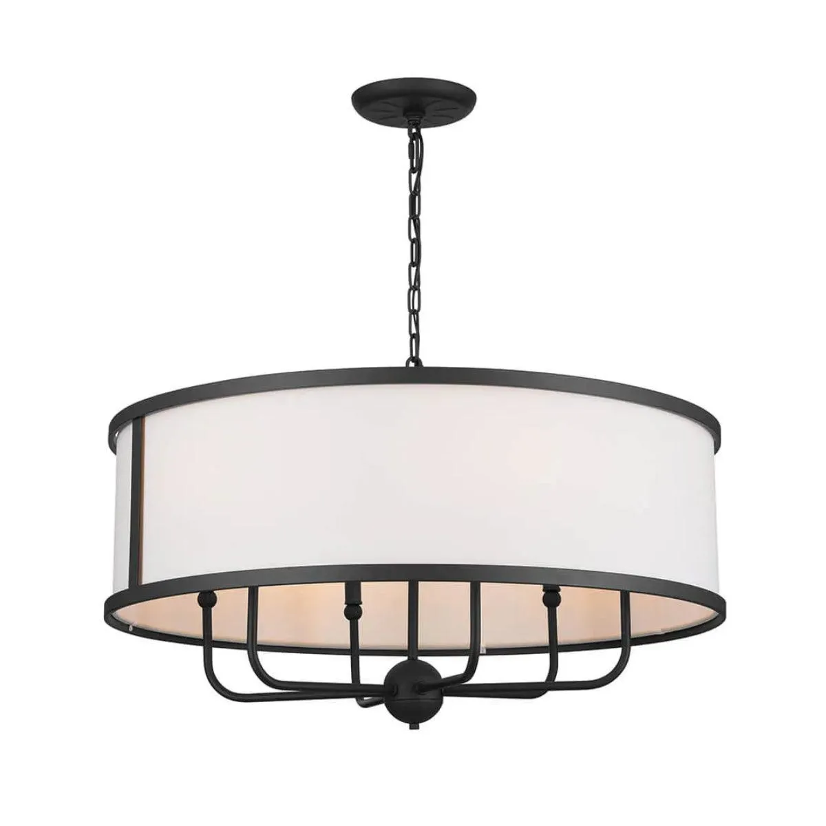 Kichler Heddle Chandelier With Fabric Drum Shade
