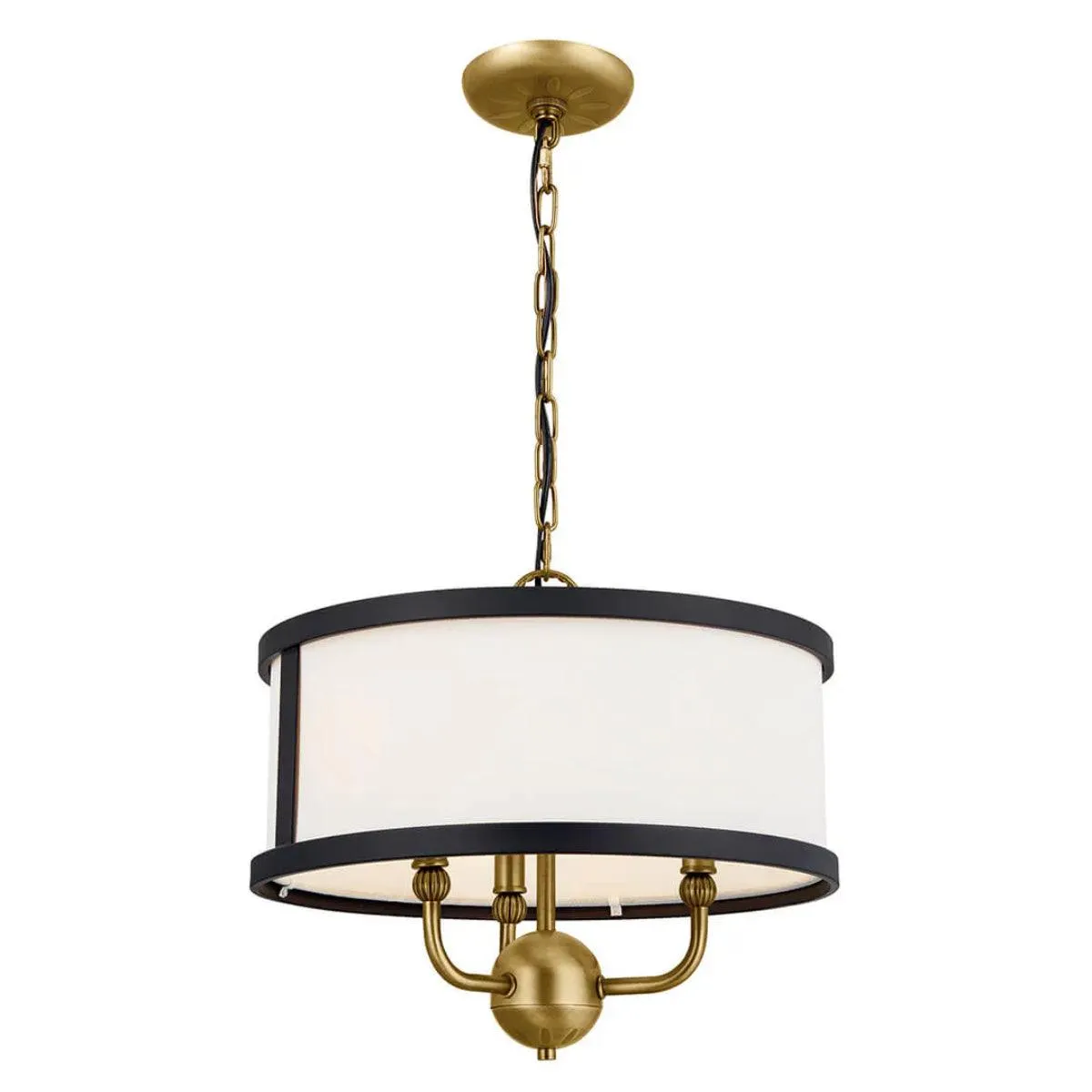Kichler Heddle Chandelier With Fabric Drum Shade