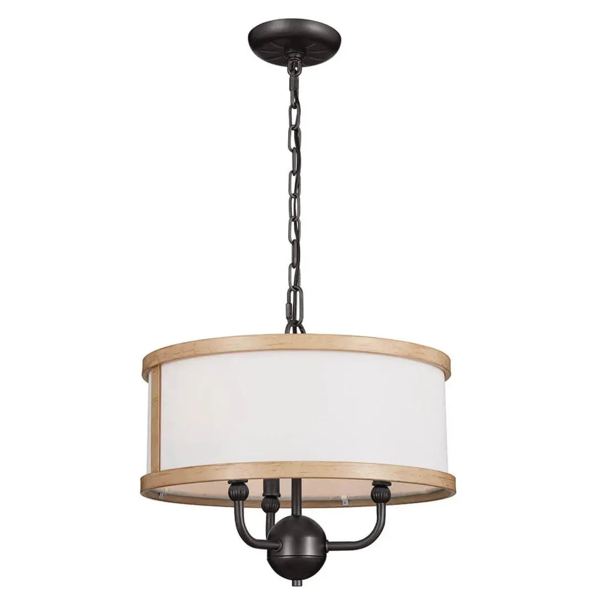 Kichler Heddle Chandelier With Fabric Drum Shade