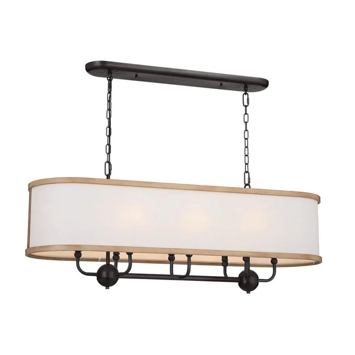 Kichler Heddle Chandelier With Fabric Drum Shade