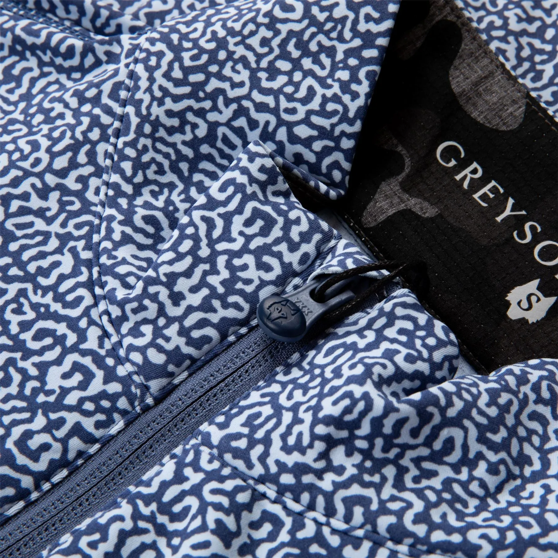 Lake Trout Printed Tate Quarter Zip Mid Layer Delphinium - AW24