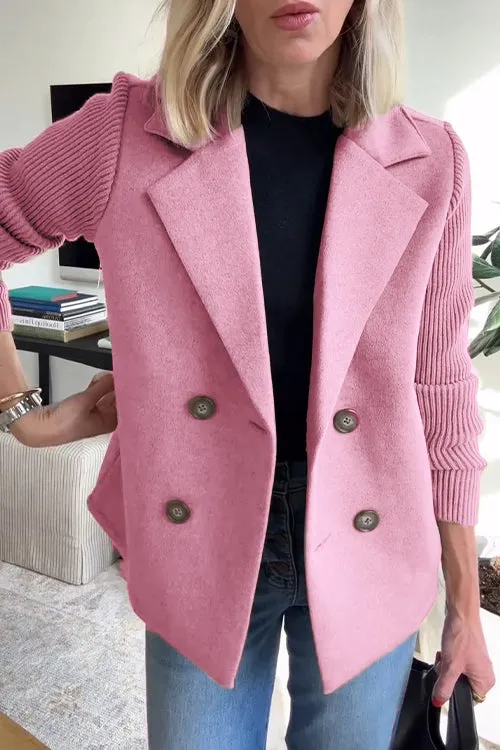 Leanor - Timeless Knit-Sleeve Blazer