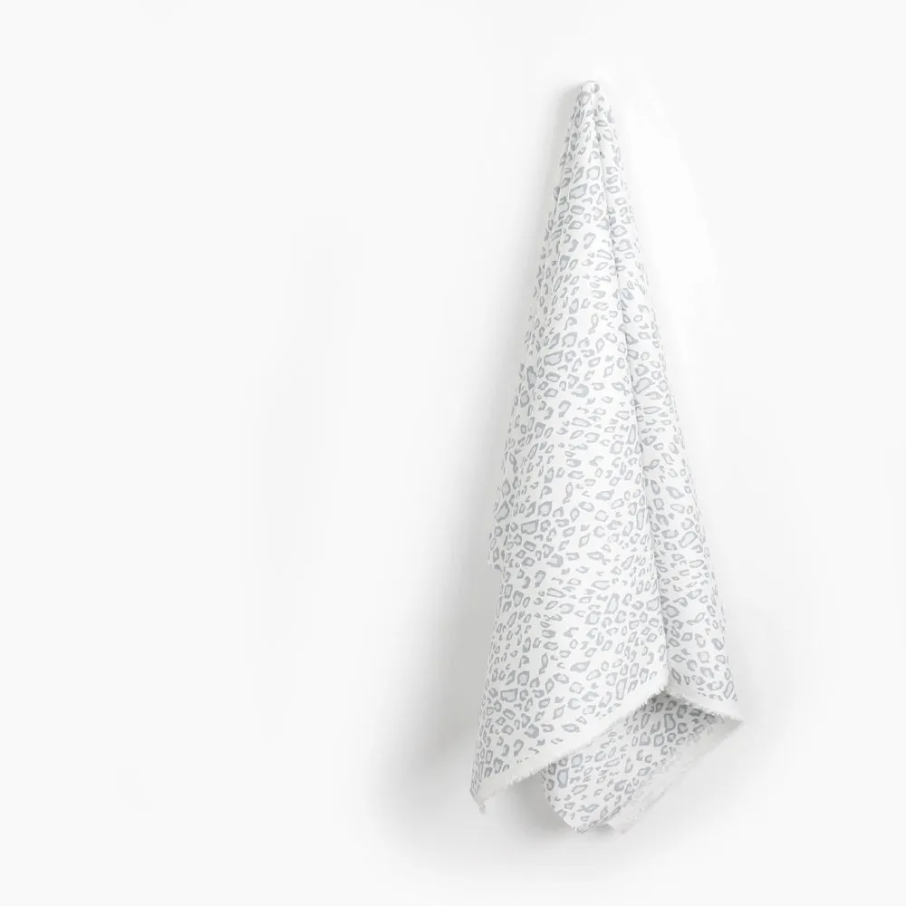 Leopard Print Stretch Cotton Drill - Dove (pieces)