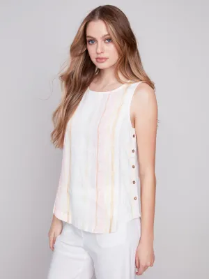 Linen Top with Side Buttons