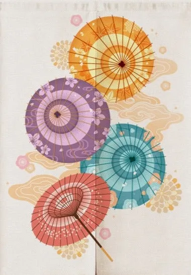 Nature Scene Japanese Door Curtains
