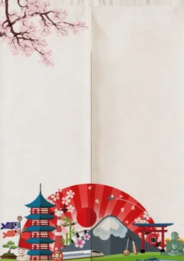 Nature Scene Japanese Door Curtains