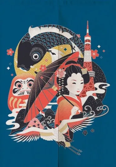 Nature Scene Japanese Door Curtains