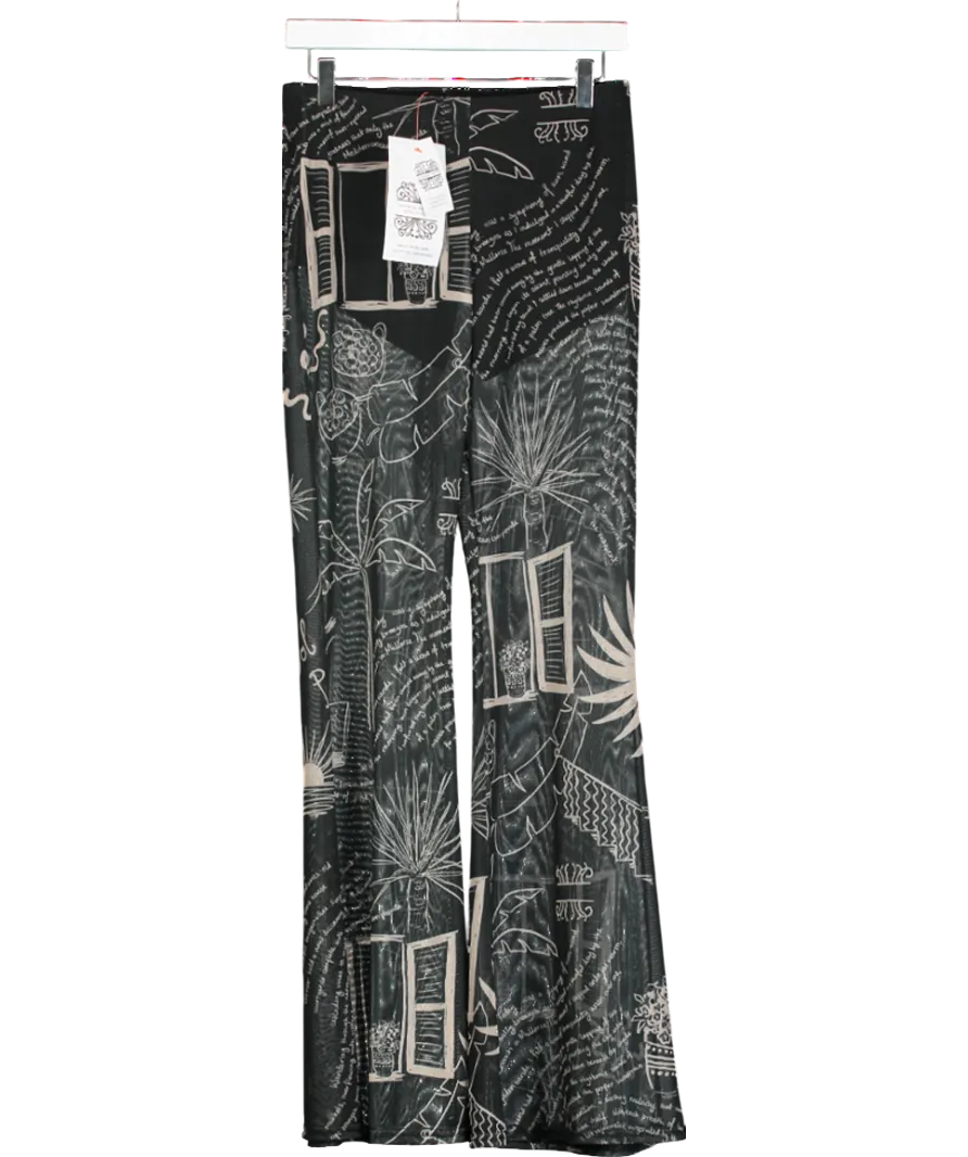 Never Fully Dressed Black Mono Palma Mesh Trousers UK 10