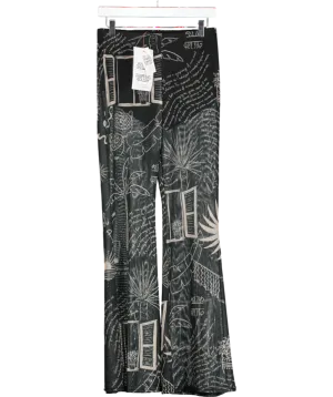 Never Fully Dressed Black Mono Palma Mesh Trousers UK 10