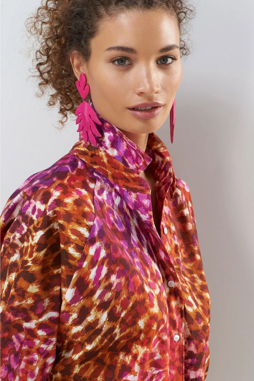 Ombre Animale- Cotton Poplin Blouse