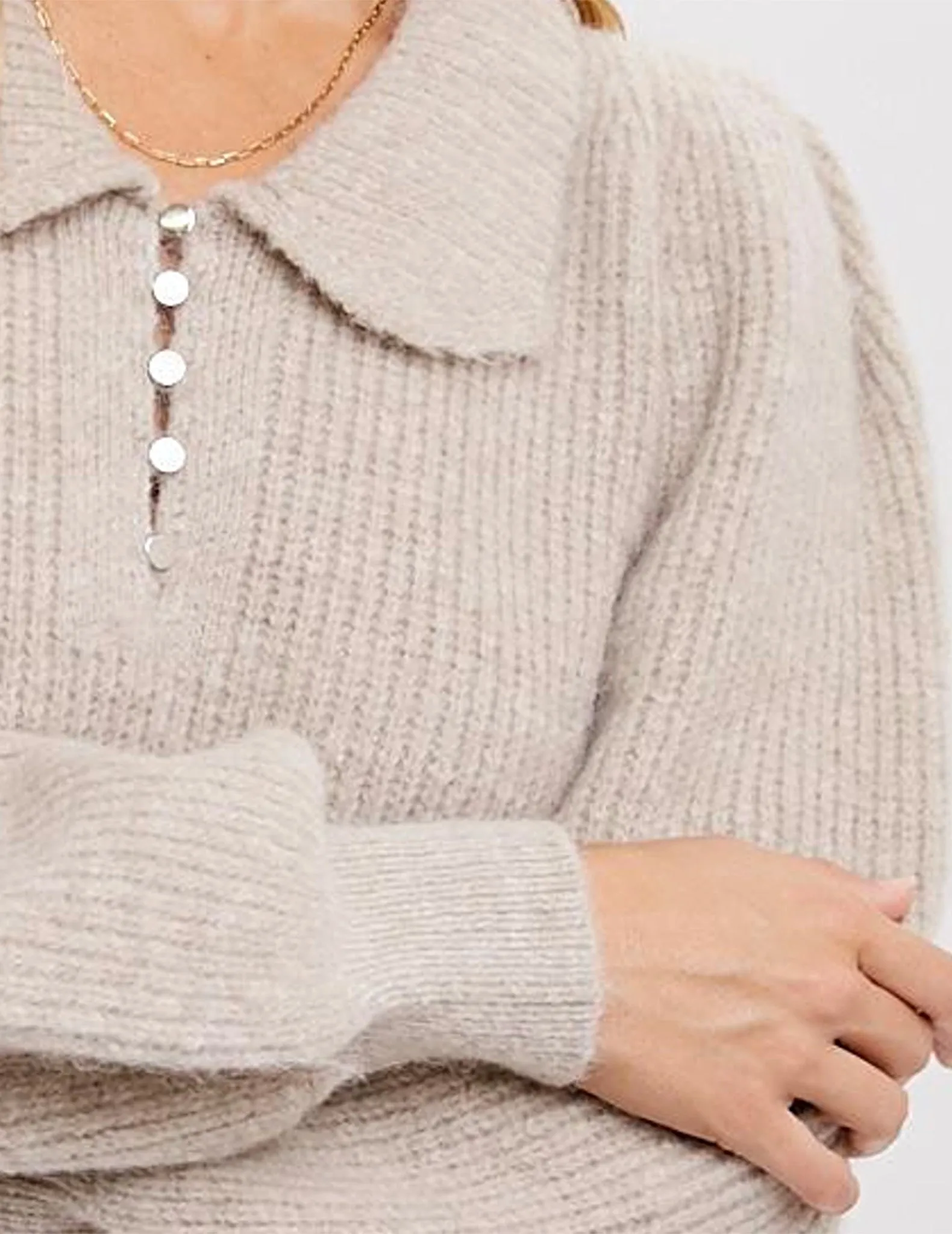 Payton Collared Puff Sleeve Sweater